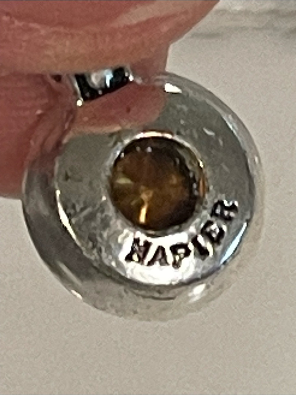 Napier Silver Pendant Necklace with Onyx  Gem Jewelry - Picture 6 of 8